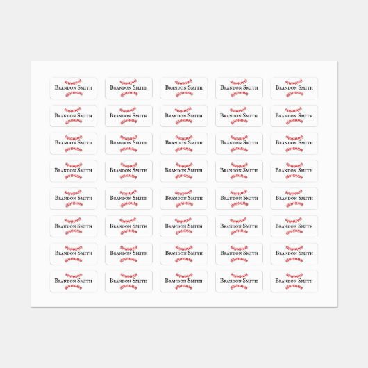 野球ステッチデザイン名ラベル ラベル (シート)