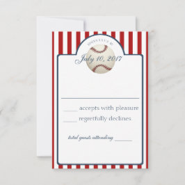 野球ストライプ球応答カード 出欠カード