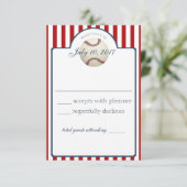 野球ストライプ球応答カード 出欠カード (スタンド正面)