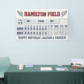 野球ストライプ誕生日赤海軍スコアボード 横断幕 (トレードショー)