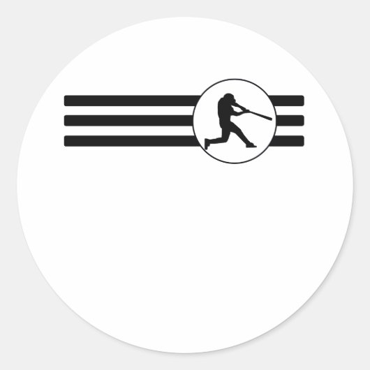 野球ストライプ選手 ラウンドシール (正面)