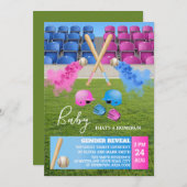 野球スポーツの喫煙ジェンダーの発表 招待状 (正面/裏面)