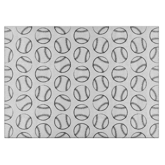 野球スポーツをテーマにしたカスタムの背景色 カッティングボード (正面)