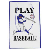 野球スポーツコーチ選手誕生日 ミディアムペーパーバッグ (正面)