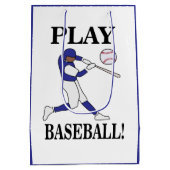 野球スポーツコーチ選手誕生日 ミディアムペーパーバッグ (裏面)