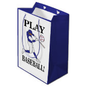 野球スポーツコーチ選手誕生日 ミディアムペーパーバッグ (裏面アングル)