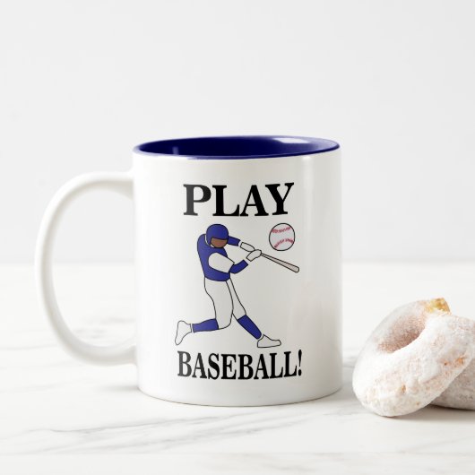 野球スポーツコーチ選手 ツートーンマグカップ (ドーナツ)