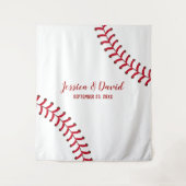 野球スポーツテーマのウェディングバックドロップ タペストリー (正面)