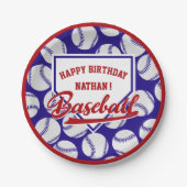 野球スポーツテーマ名パーティー紙プレート ペーパープレート (正面)