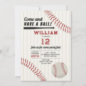 野球スポーツテーマ誕生会 招待状 (正面)