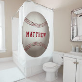 野球スポーツデザインパーソナライズされた名 シャワーカーテン (インサイチュ)