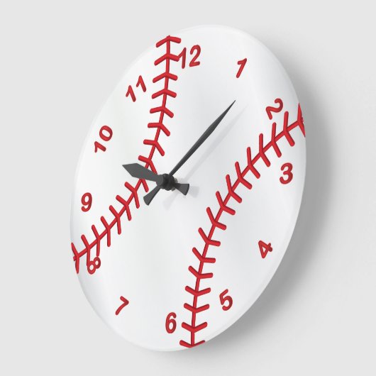 野球スポーツデザイン ラージ壁時計 (傾斜)