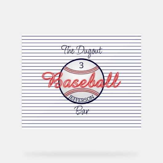 野球スポーツバーアクリルサイン アクリルサイン (正面)