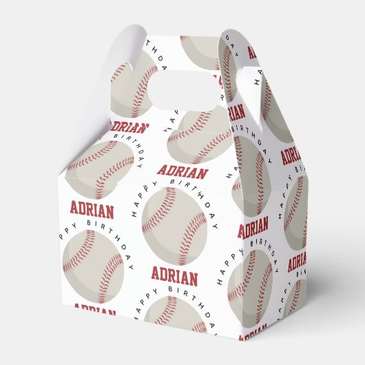 野球スポーツバースデーパーティー名前をカスタムする フェイバーボックス (裏面サイド)