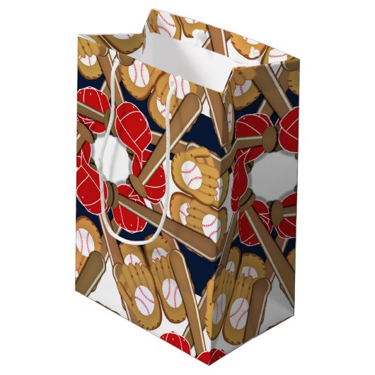 野球スポーツバースデーパーティー抱き枕 ミディアムペーパーバッグ (裏面アングル)