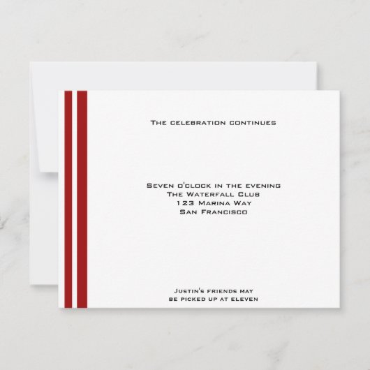 野球スポーツバー(ユダヤ教の)バル・ミツバー披露宴 招待状 (正面)