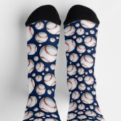 野球スポーツパターン ソックス (上部)