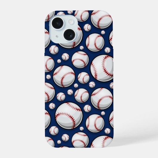 野球スポーツパターン iPhone 15ケース (裏面)