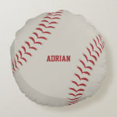 野球スポーツパーソナライズされたアクセント枕 ラウンドクッション (裏面)