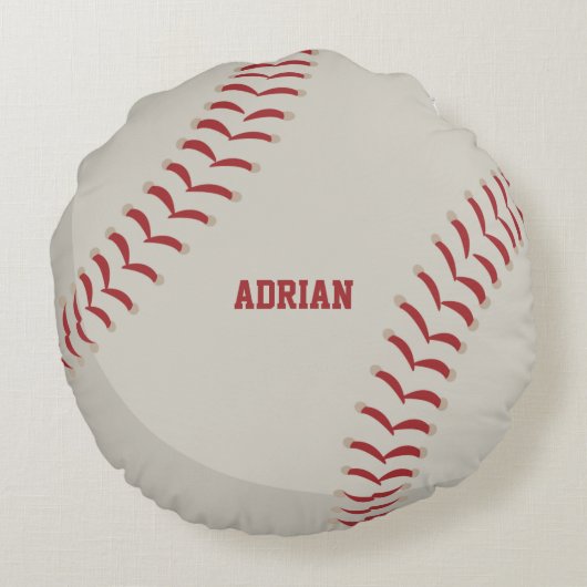 野球スポーツパーソナライズされたアクセント枕 ラウンドクッション (裏面)