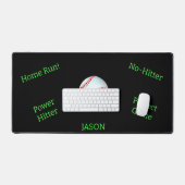 野球スポーツパーソナライズされた名前をカスタムする デスクマット (キーボード&マウス)