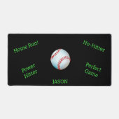 野球スポーツパーソナライズされた名前をカスタムする デスクマット (正面)