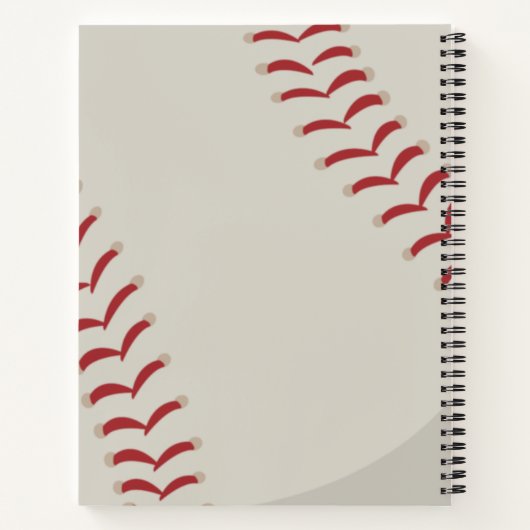 野球スポーツパーソナライズされた ノートブック (裏面)