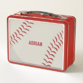 野球スポーツパーソナライズされた メタルランチボックス (裏面)