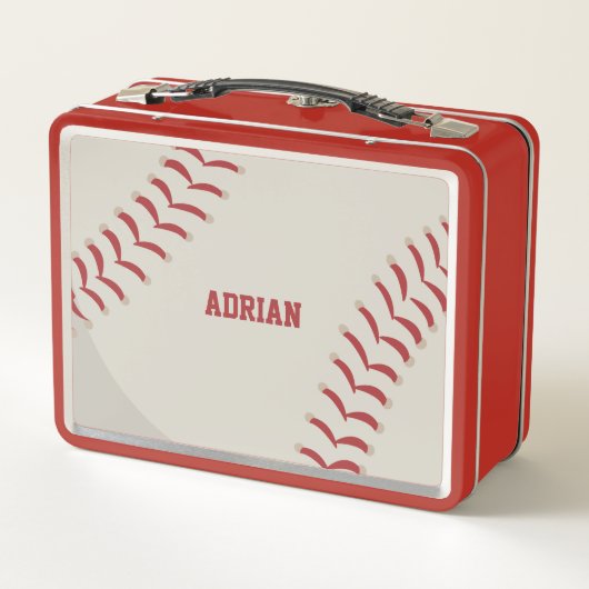 野球スポーツパーソナライズされた メタルランチボックス (裏面)
