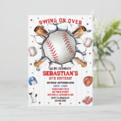 野球スポーツパーティーボーイ誕生日招待状 招待状 (スタンド正面)