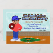 野球スポーツパーティー 招待状 (正面/裏面)