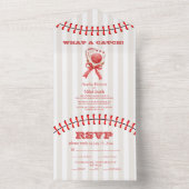 野球スポーツパーフェクトキャッチ結婚ズ オールインワン招待状 (内側)