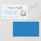 野球スポーツベビーシャワーおむつラッフルチケット エンクロージャーカード (正面/裏面)