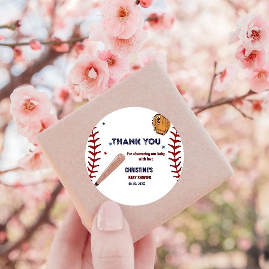 野球スポーツベビーシャワークラシックパーティー ラウンドシール