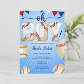 野球スポーツベビーシャワー招待状- Oh Boy 招待状 (スタンド正面)