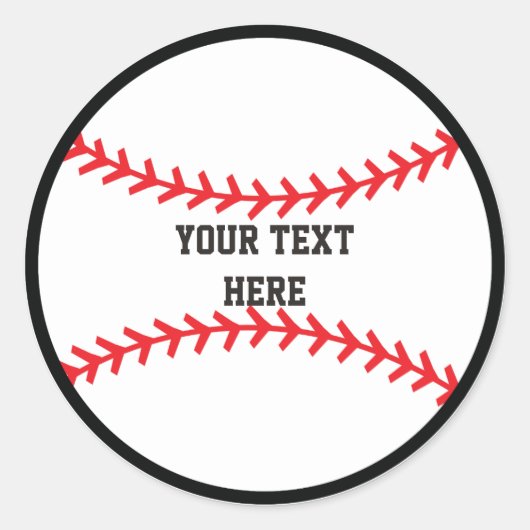 野球スポーツラウンド誕生日パーティステッカー ラウンドシール (正面)