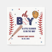 野球スポーツリトルスラッガーボーイベビーシャワー スタンダードカクテルナプキン (正面)