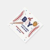 野球スポーツリトルスラッガーボーイベビーシャワー スタンダードカクテルナプキン (角)