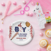 野球スポーツリトルスラッガーボーイベビーシャワー ペーパープレート (パーティー)