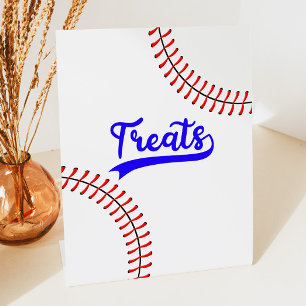 野球スポーツレッドブルーパーティートリートテーブル 台座サイン