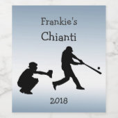 野球スポーツワインブルーラベル ワインラベル (シングルラベル)