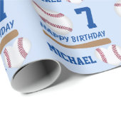 野球スポーツ名前をカスタムする誕生日 ラッピングペーパー (ロールコーナー)