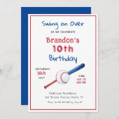 野球スポーツ子供の誕生日招待状 案内状 (正面/裏面)