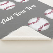 野球スポーツ愛好家はあなたの名前または文字グレーを追加 シェルパブランケット (3/4)