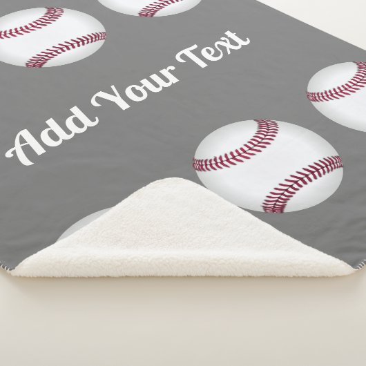 野球スポーツ愛好家はあなたの名前または文字グレーを追加 シェルパブランケット (3/4)