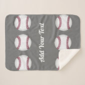 野球スポーツ愛好家はあなたの名前または文字グレーを追加 シェルパブランケット (正面(横))
