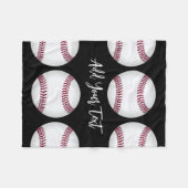 野球スポーツ愛好家は自分の名前または文字を追加 フリースブランケット (正面(横))