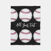 野球スポーツ愛好家は自分の名前または文字を追加 フリースブランケット (正面)