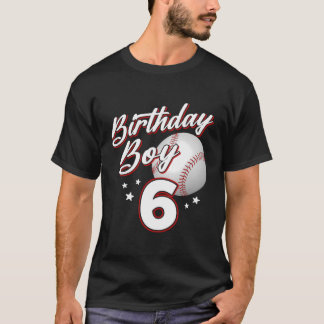 野球スポーツ愛好家6誕生日クルー6歳 Tシャツ