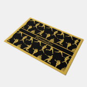 野球スポーツ投手野球金ゴールドブラック ドアマット (アングル)